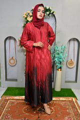 Layali maroon black Abaya