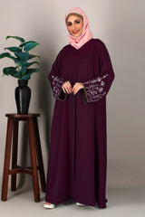 Deluxe Maroon Abaya with Hijab