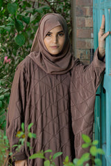 Brown Pintux Abaya with Hijab