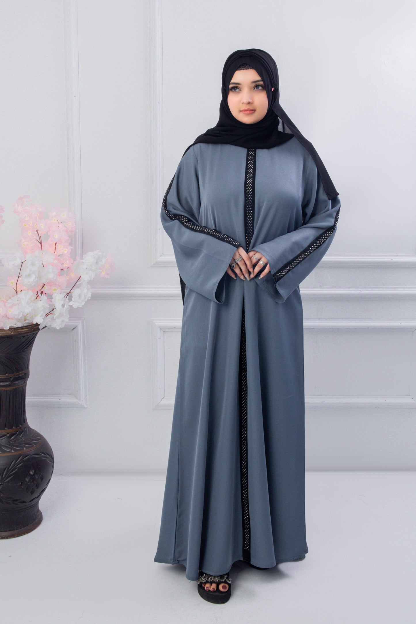 Azure Grace Abaya with hijab