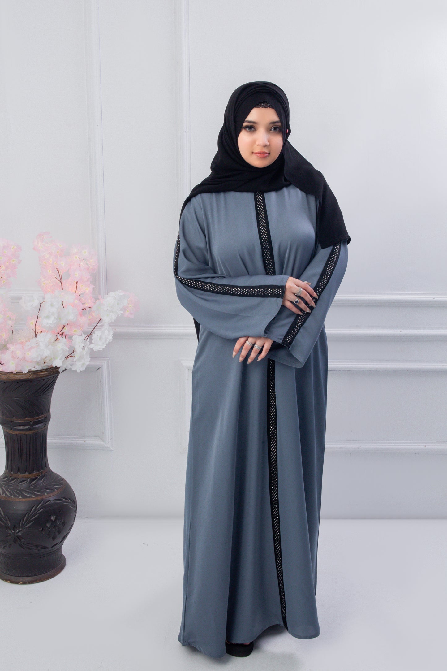 Azure Grace Abaya with hijab