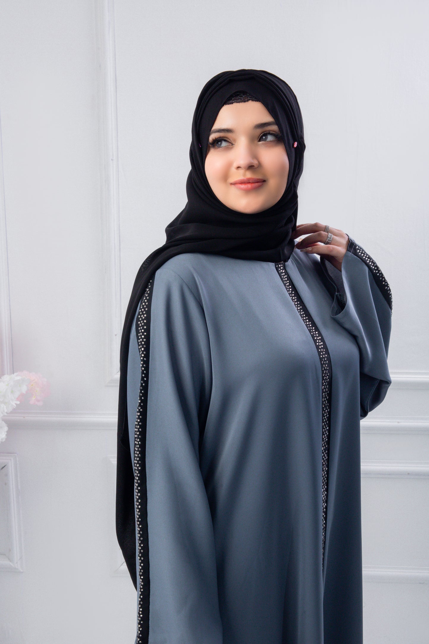 Azure Grace Abaya with hijab