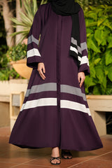 Royal Stripe Abaya With Hijab