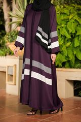 Royal Stripe Abaya With Hijab