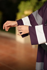 Royal Stripe Abaya With Hijab