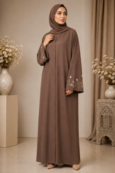 Mocha Bloom Handwork Abaya