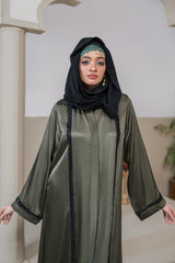 Zaynah Olive Shimmer Abaya