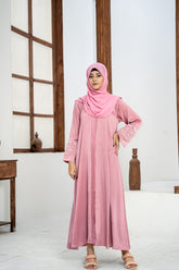 Mauve Pink Handwork Abaya