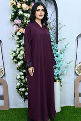 Zarqaa Embroidered purple abaya