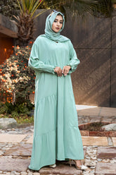 Pastel Green Abaya with Hijab
