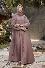 Fancy Button Abaya with Hijab