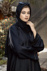 black crystal cutwork abaya