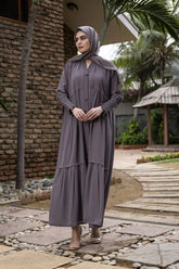 Silver Charm Abaya with Hijab