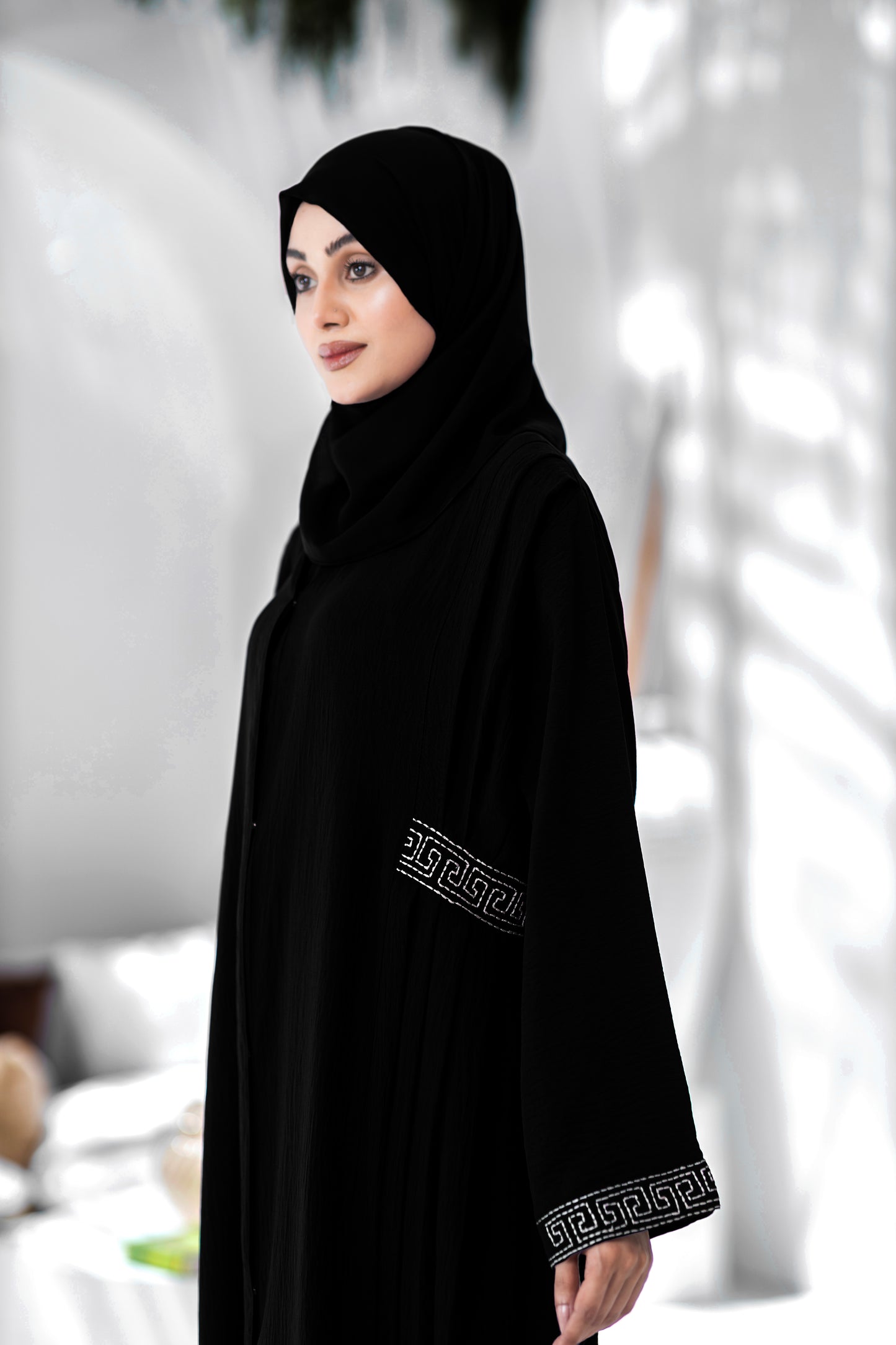 Black Indigo Abaya With Hijab