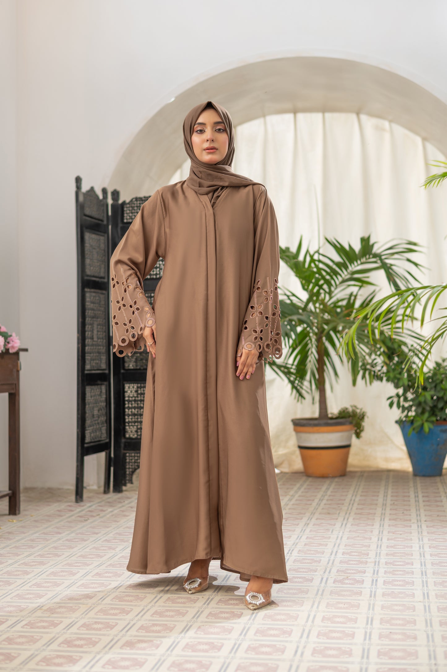 Mocha Bloom Abaya