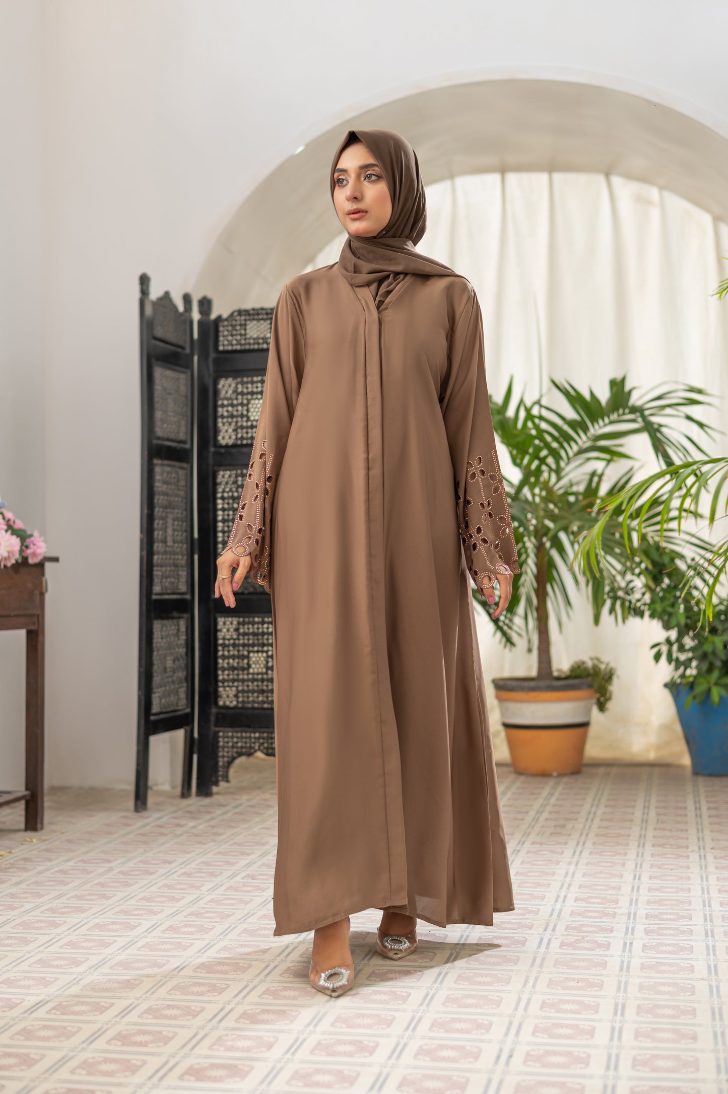 Mocha Bloom Abaya