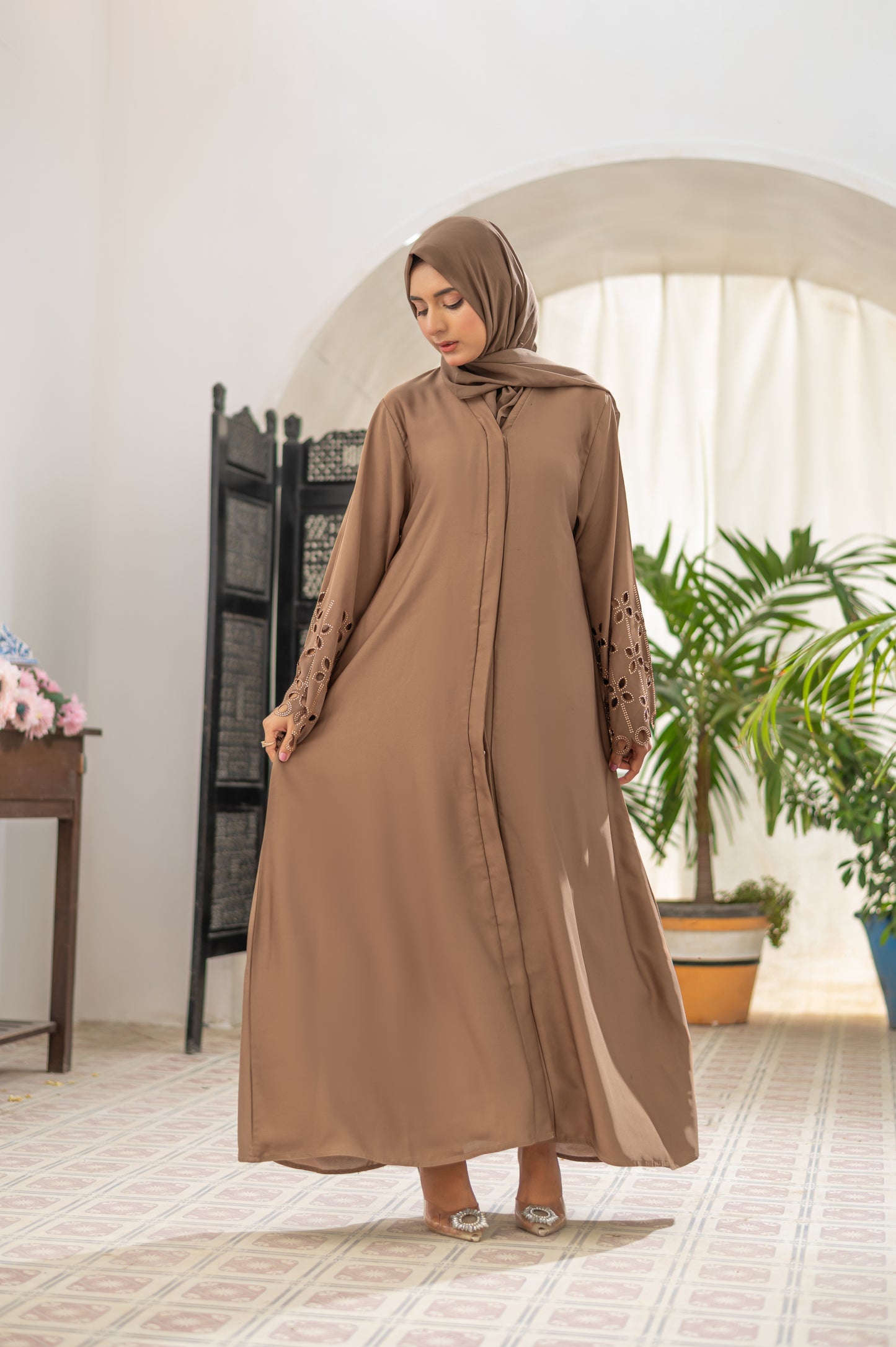 Mocha Bloom Abaya