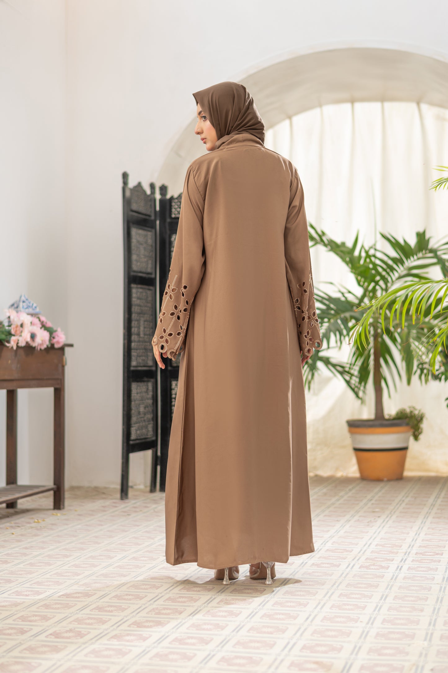 Mocha Bloom Abaya