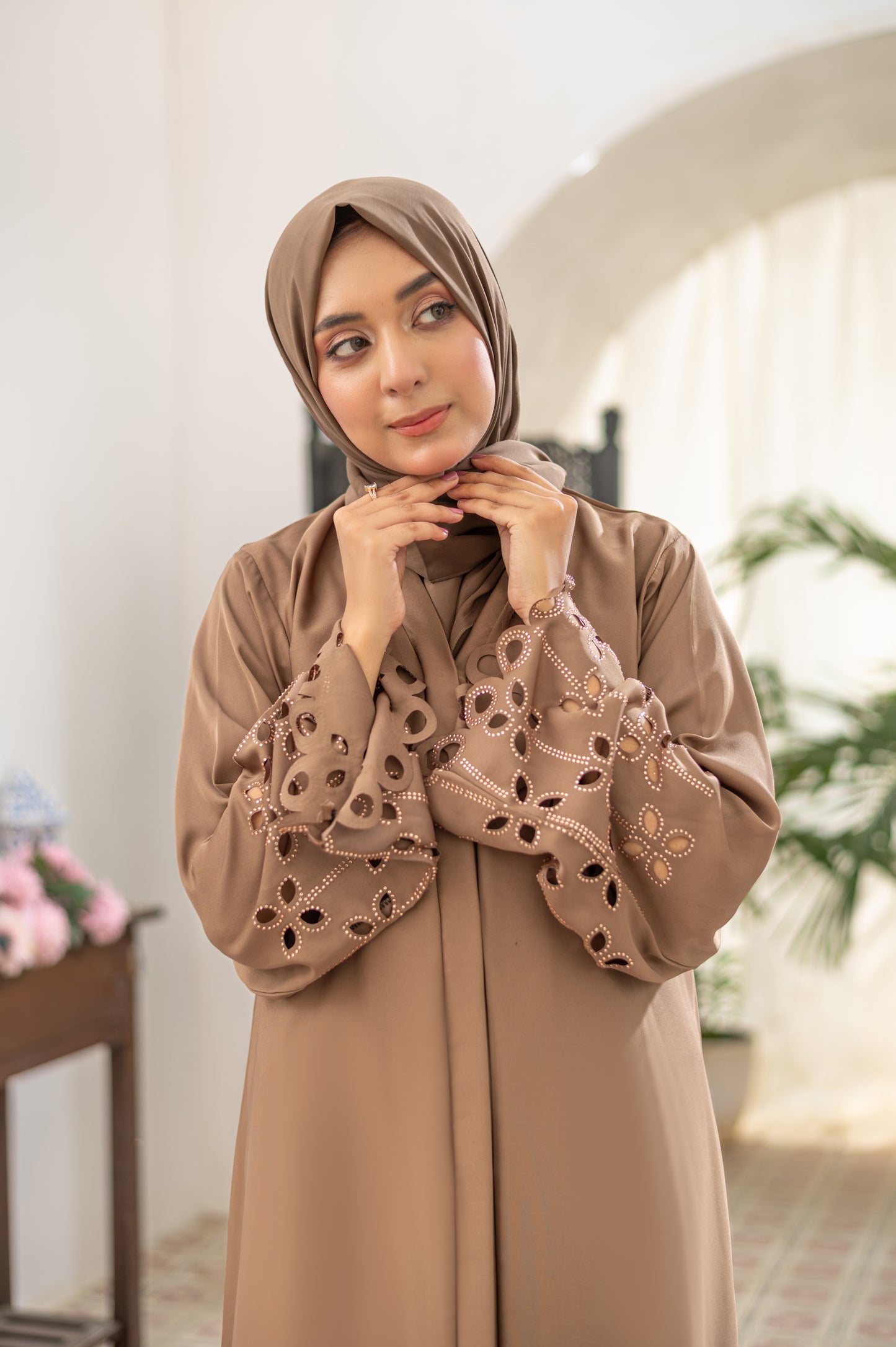 Mocha Bloom Abaya