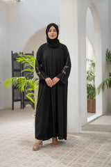Elegant Black Abaya with Bow