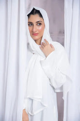 Basic White Pocket Abaya with Hijab