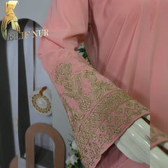 Wahida peach Abaya