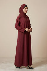 Maroon Luxe Abaya