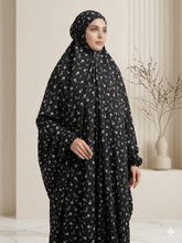 Chameli Printed Namaz Chaddar – Black