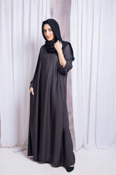 Hazel Grey Pocket Abaya with Hijab