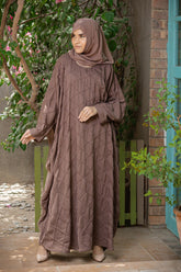 Brown Pintux Abaya with Hijab
