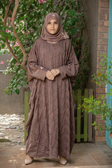 Brown Pintux Abaya with Hijab