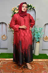 Layali  maroon black Abaya