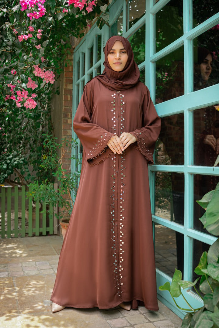 Brown Mirror abaya