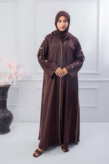Elegant Brown Aura Abaya with Hijab
