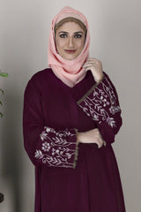 Deluxe Maroon Abaya with Hijab