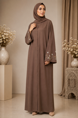 Mocha Bloom Handwork Abaya