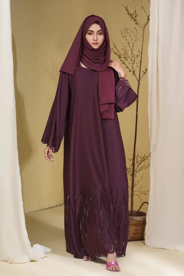 Esmeray Maroon Abaya with Hijab