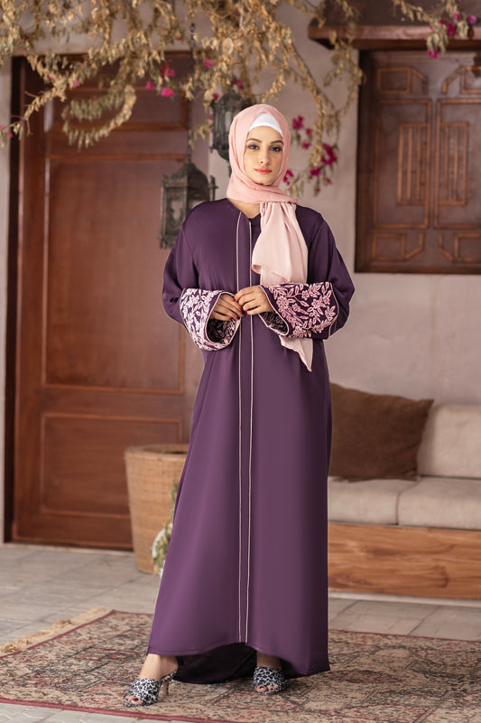 Lilac Luxe Abaya with Hijab