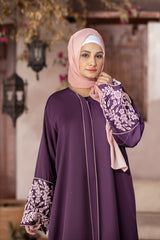 Lilac Luxe Abaya with Hijab
