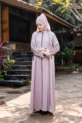 Casual Zipper Pocket Abaya with Hijab