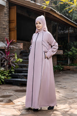 Casual Zipper Pocket Abaya with Hijab
