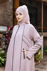 Casual Zipper Pocket Abaya with Hijab