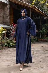 Coco Blue Cutwork Abaya With Hijab