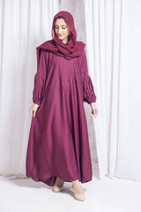 Zaiba Maroon Abaya with Hijab