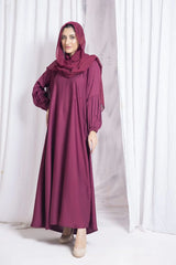 Zaiba Maroon Abaya with Hijab
