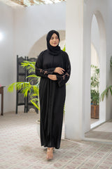 Elegant Black Abaya with Bow