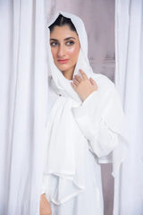 Basic White Pocket Abaya with Hijab