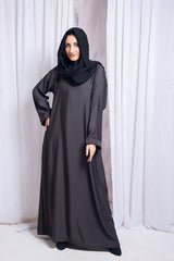 Hazel Grey Pocket Abaya with Hijab
