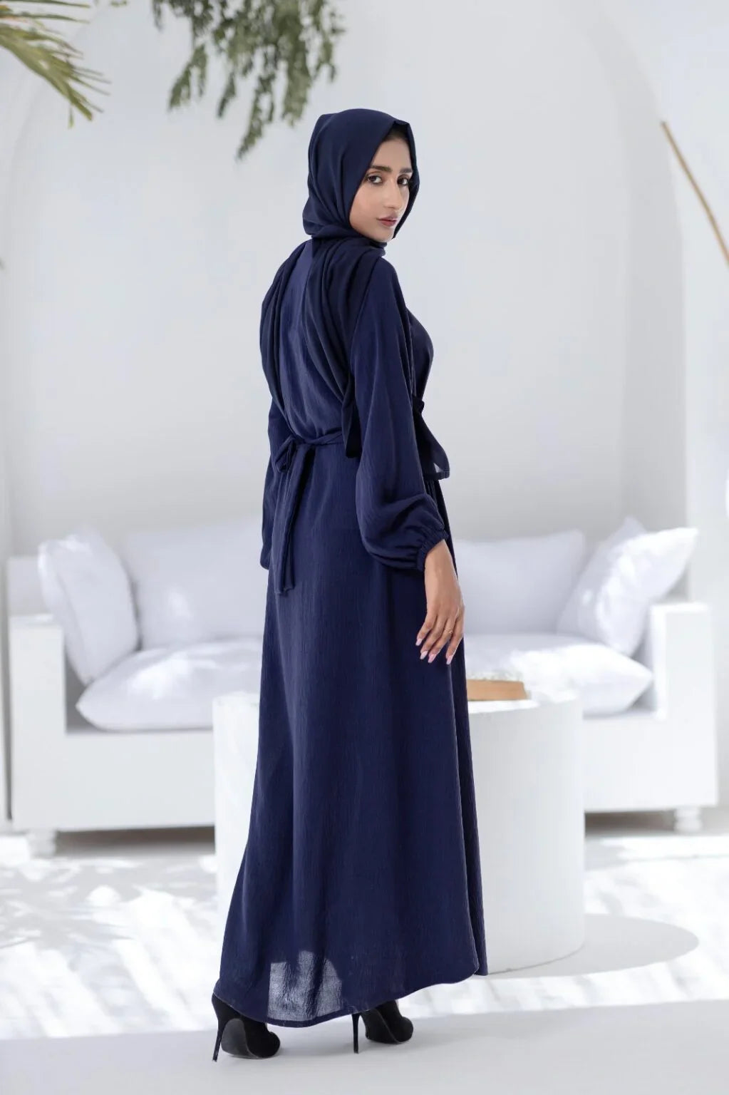 Navy Grace Abaya with Hijab
