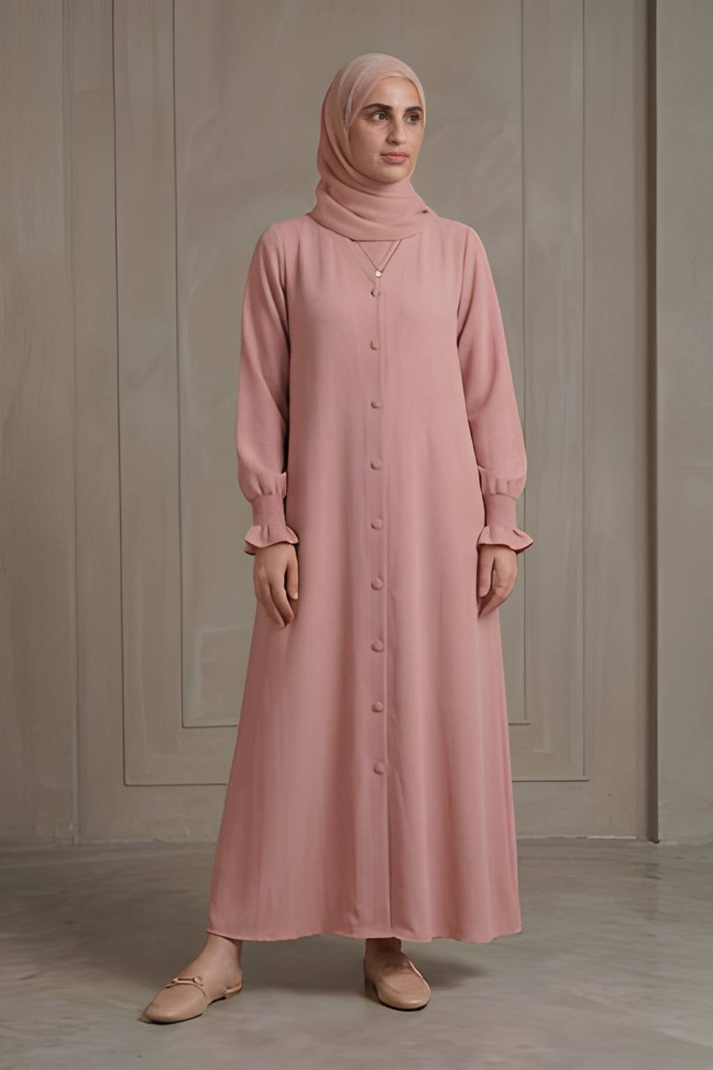 Petal Abaya With Hijab